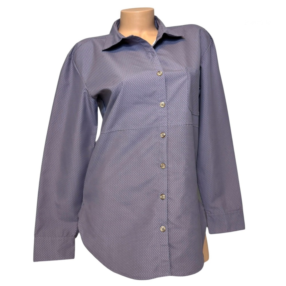 THE NORTH FACE Women's MEDIUM Shirt Woven Long Sleeves Button Front Dots Tunic